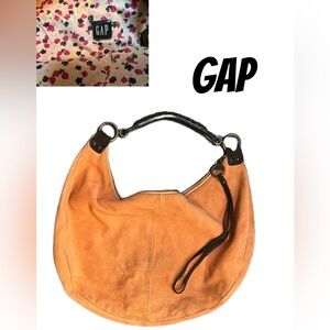 GAP 100% Cow Split Leather Orange Women's Hobo Bag
